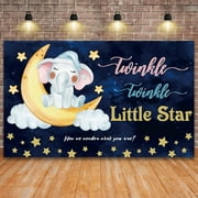 5.9x3.6FT Twinkle Twinkle Little Star Backdrop How We Wonder What You are Gender Reveal Photography Background Cute Elephant Baby Shower Party Decorations Photo Booth Props Cake Table Banner