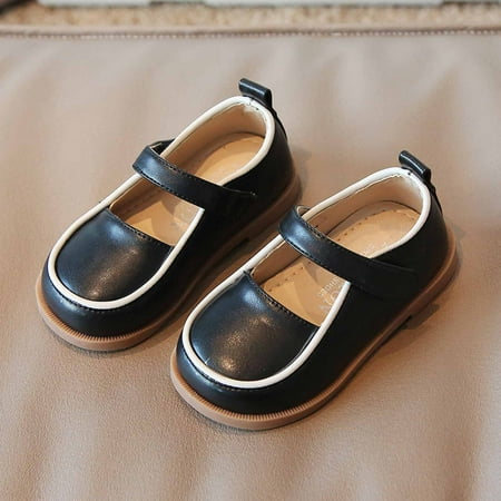 

Juebong Baby Girl Children s Soft-soled Small Leather Shoes Princess Shoes Thick Bottom Casual Shoes Black 15-18 Months