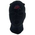 thumbnail image 1 of Gravity Threads Masque de Ski Brodé Rose Rouge 3 Trous - Noir, 1 of 2
