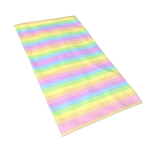 Hand Towels Pastel Rainbow Striped Bath Shower Towels Fingertip Kitchen Dish Guest Towel 15.7 X 27.5 In