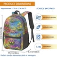 thumbnail image 3 of Pioneer Flower Floral Print Pattern 17" School Backpacks for Teens,Waterproof Oxford Fabric,S-Shape Padded Straps for School,Travel,Hiking,Camping, 3 of 5