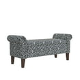 thumbnail image 5 of Homesvale Wallen 56.5"W x 24.5" H Storage Bench Ottoman with Rolled Arms for Living Room, Bedroom, Entryway, Black Curly Vine Pattern, 5 of 8