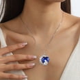 thumbnail image 4 of Juwaliy Collar de Luna Corazón Madre E Hija Plata de Ley 925 Zafiro Azul Piedra de Nacimiento de Septiembre Dije Joyería Mujeres Cumpleaños Navidad Mothers Day Regalo, 4 of 7
