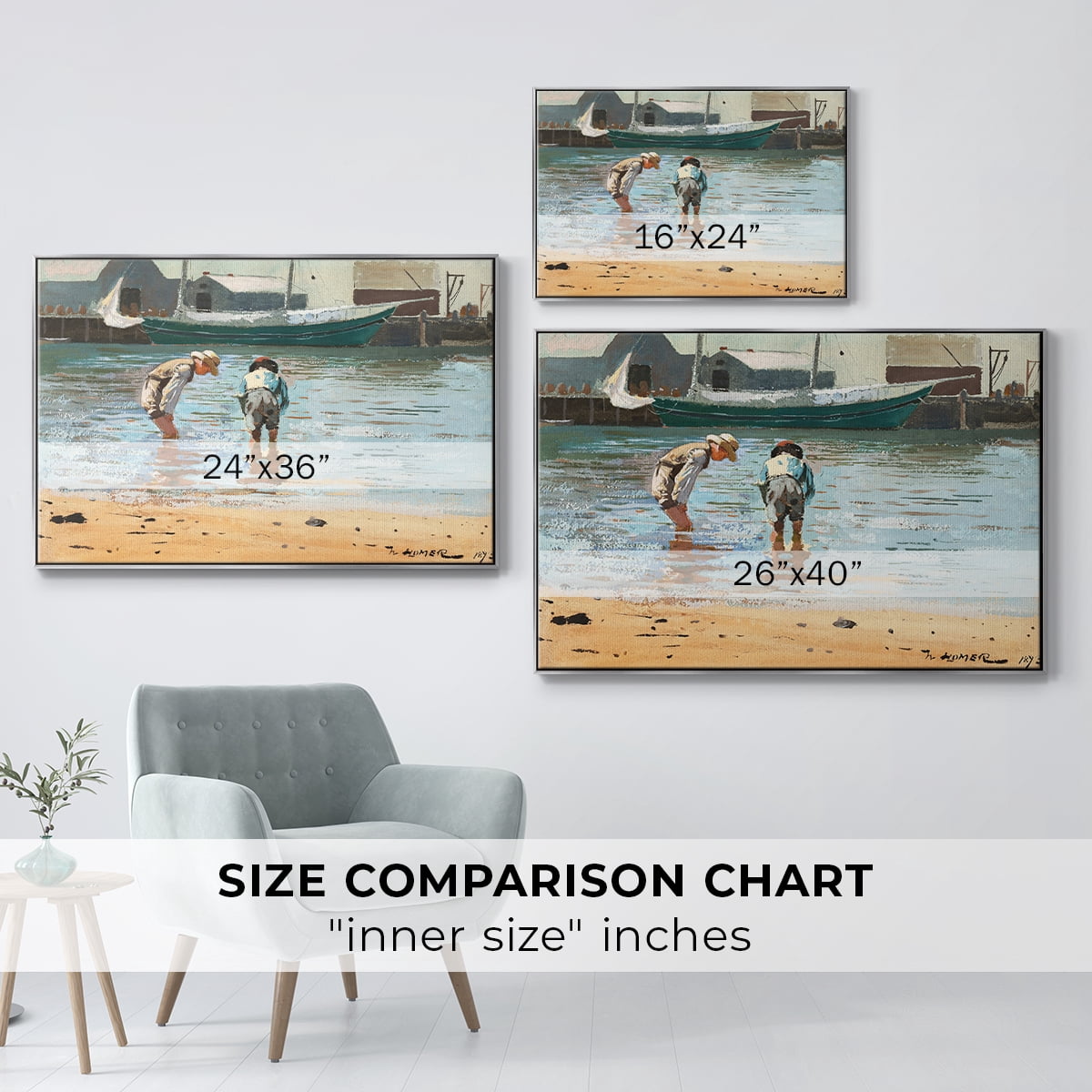 Vintage Landscape-CVII By Wexford Home Framed in Silver Wood Gallery Wrapped Canvas 27 in. x 41 in.