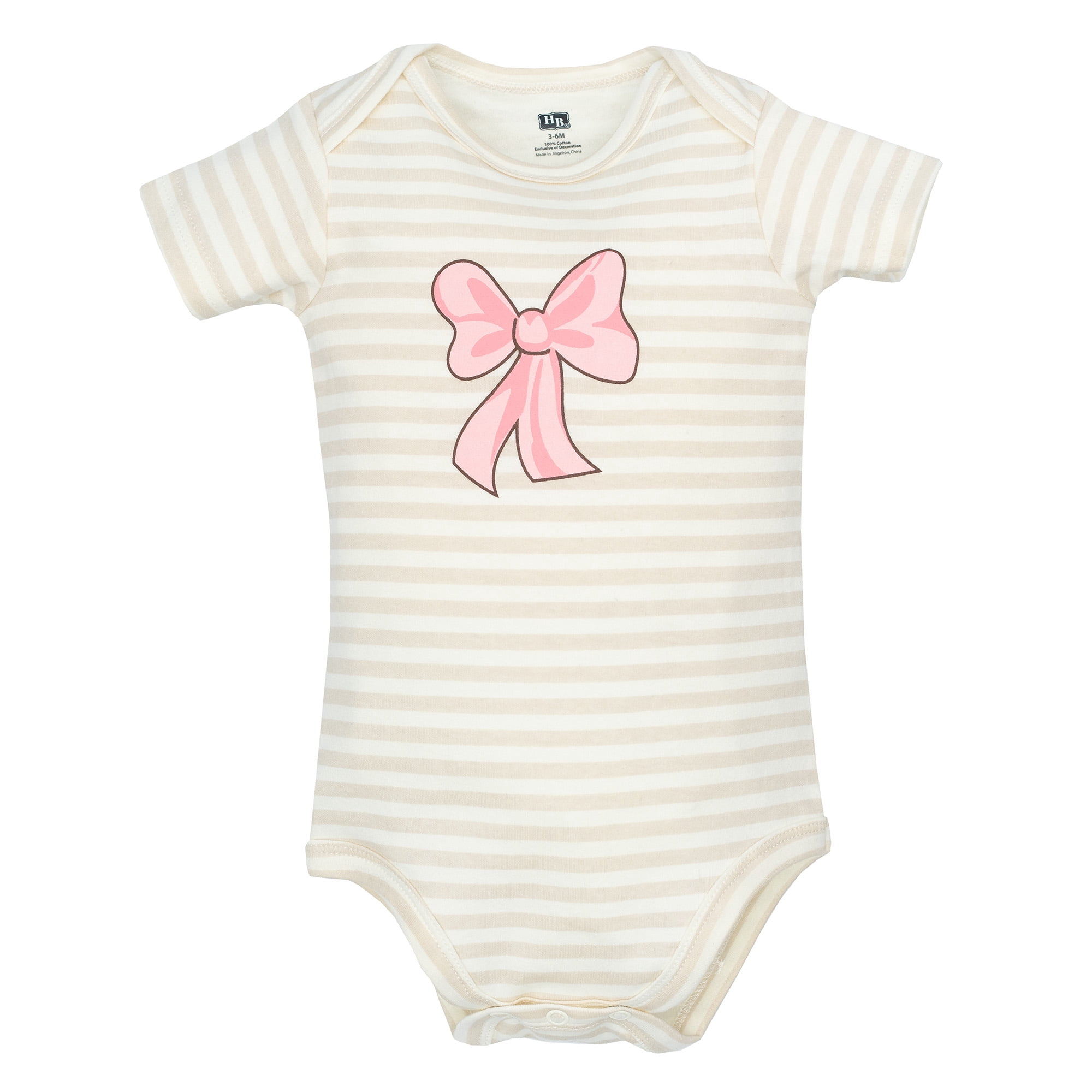 Hudson Baby Girl Cotton Bodysuits 3-Pack, Leopard Bow, 0-3 Months