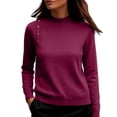 thumbnail image 4 of yillto Womens Sweaters Tops Lightweight Business Casual Long Sleeve Soft Knit Mock Neck Pullover Sweater, 4 of 5