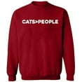 thumbnail image 2 of OXI Crewneck Sweatshirt - Cats>People, Basic Casual Sweatshirts for Men's and Women Fleece Sweatshirt Long Sleeve - Antiquee Cherry Small, 2 of 2