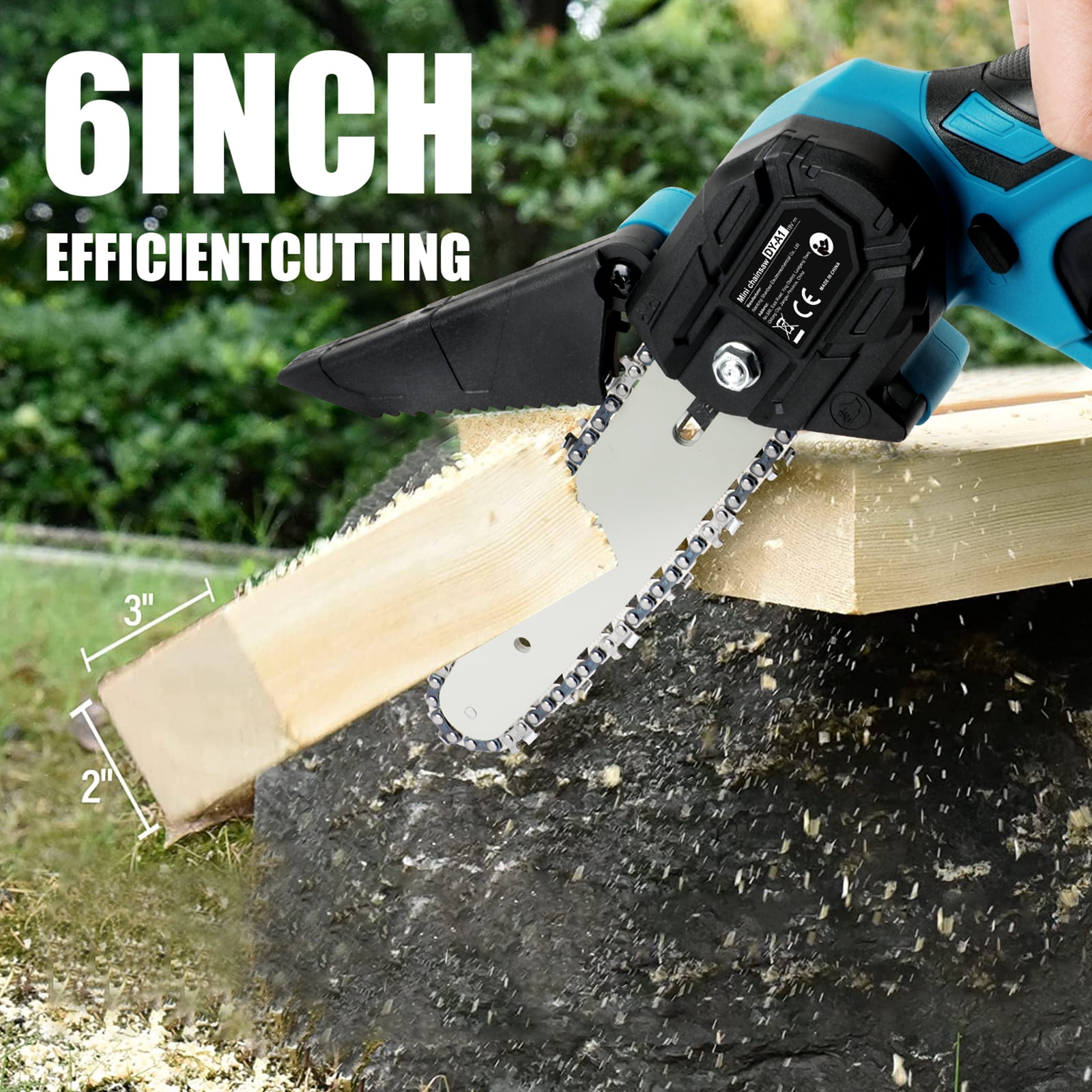 6 Inch Mini Chainsaw Cordless, Battery Powered Small Handheld Saw (Compatible with Makita 18V Battery) for Trees Branches Trimming, Wood Cutting, Gifts for Men Women(Not Battery)