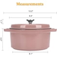 thumbnail image 5 of Dutch Oven Pink,Enameled Cast Iron Dutch Oven with Lid, 5 Quart Round Nonstick Enamel Cookware Crock Pot,Dutch Oven with Dual Handle and Cover Casserole Dish 9.45 Inch, 5 of 6