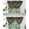thumbnail image 5 of Waterfall Valances for Windows, Vintage Green Kitchen Sheer Valance Curtains, Southwestern Geometric Abstract Art Rod Pocket Elegant Swag Valances for Living Room Bedroom, 47.2"x38.5", 3 Panel, 5 of 8