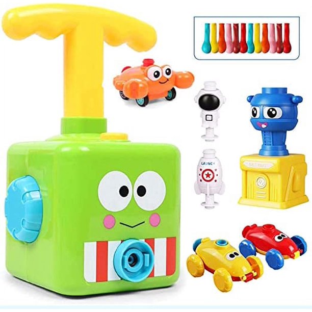 Lanzador de coche con globo, Coche con globo de energía inercial, Juego de vehículos aéreos con globo, Juguete para coche con globo para niños, regalos educativos, juegos para niños y niñas