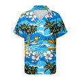 thumbnail image 5 of TTUHYWXI Women's Summer Hawaiian Shirts Floral Short Sleeve Button Down Shirts Hawaii Tropical Beach Tops Outfits (Sky Blue, 5XL), 5 of 6