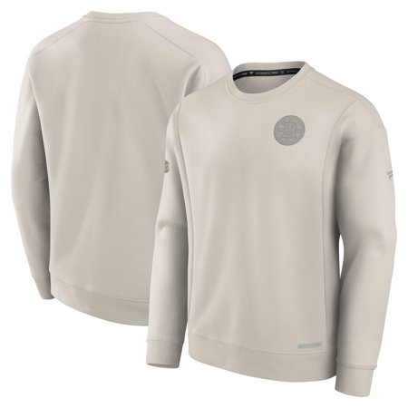 Men's Fanatics Cream Boston Bruins Authentic Pro Road Fleece Pullover Sweatshirt