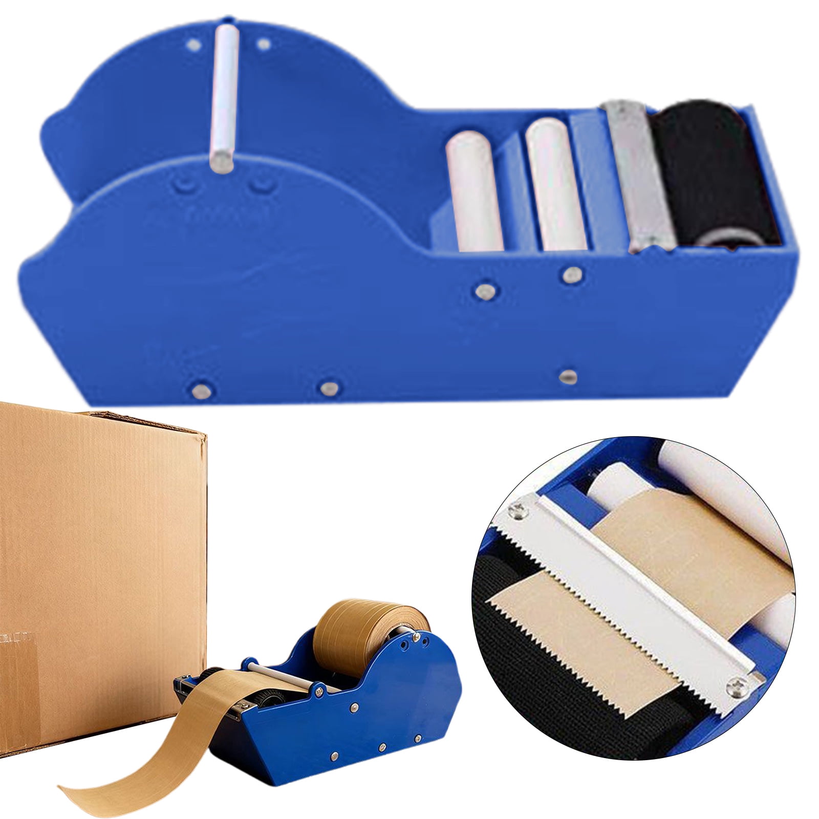 Blue Water Activated Tape Dispenser, Packing Sealing Machine with Smooth Cutter, for Shipping Diy Art Projects, Efficient, 13X5In, 1Pcs