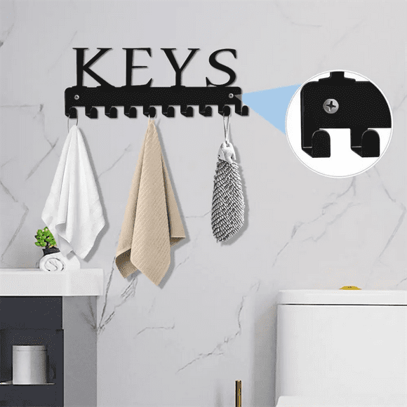 Key Hooks for Wall Key Hanger Iron Art Key Chain Holder Wall Mounted Key Holder Key Organizer for Entryway Hallway Keys