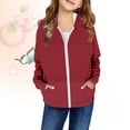 thumbnail image 2 of REDARER Girls Hooded Zip-Up Sweatshirt, Casual Fall Jacket with Front Pockets, Lightweight Outerwear for Everyday Wear,Size:10-11 Years, 2 of 4