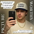 thumbnail image 6 of Funky Junque Trucker Hat – Vintage Snapback Baseball Cap with Embroidered Design - Tequila Cowboy - Navy/Beige, 6 of 6