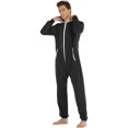 thumbnail image 4 of XIAOCHA Solid Onesie For Men Pocket Hooded Long Jumpsuit Nightwear, 4 of 5