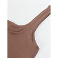 thumbnail image 2 of Women's Square Neck Sleeveless Crop Tops 2024 Cute Double Layer Seamless Slim Fit Tank Tops, 2 of 6