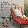 thumbnail image 4 of Outsunny Outdoor Lounge Chair Cushion with Back Ties, Wine Red, 4 of 10