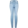 thumbnail image 2 of 2Luver, Women's, Stretchy 5 Pocket Skinny Distressed Denim Jeans, Medium Blue, 17, 2 of 2