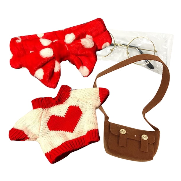 onlyliua para Interior/Exterior Ropa Lalafanfan, Conjunto de Ropa de Vestir para Juguetes de 30 Cm con Gafas, Gorra, Suéter, Falda, Mochila, Juguetes para Niños y Niñas