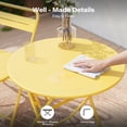 thumbnail image 2 of KAMEROUT 3-Piece Outdoor Bistro Sets with Table and 2 Chairs, Yellow, 2 of 7