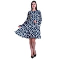 thumbnail image 2 of Moomaya Womens Long Sleeve Printed Knee Length Dress Flared Flowy Summer Dress, 2 of 6