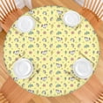 thumbnail image 2 of Yellow Cartoon Unicorn Star Lightning Pattern Round Fitted Tablecloth with Elastic Edge,Dining Table Cover Waterproof,Outdoor Round Tablecloth for Camping,Dining,Indoor and Outdoor, 2 of 7