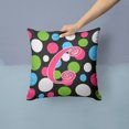 thumbnail image 2 of Letter C Initial Monogram - Polkadots and Pink Fabric Decorative Pillow, 2 of 4