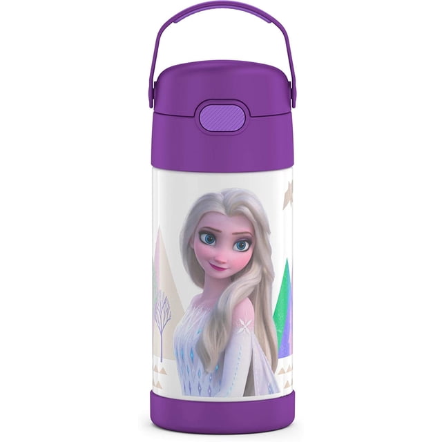 Botella de acero inoxidable THERMOS FUNTAINER 12 onzas con pajita aislante para niños Frozen 2