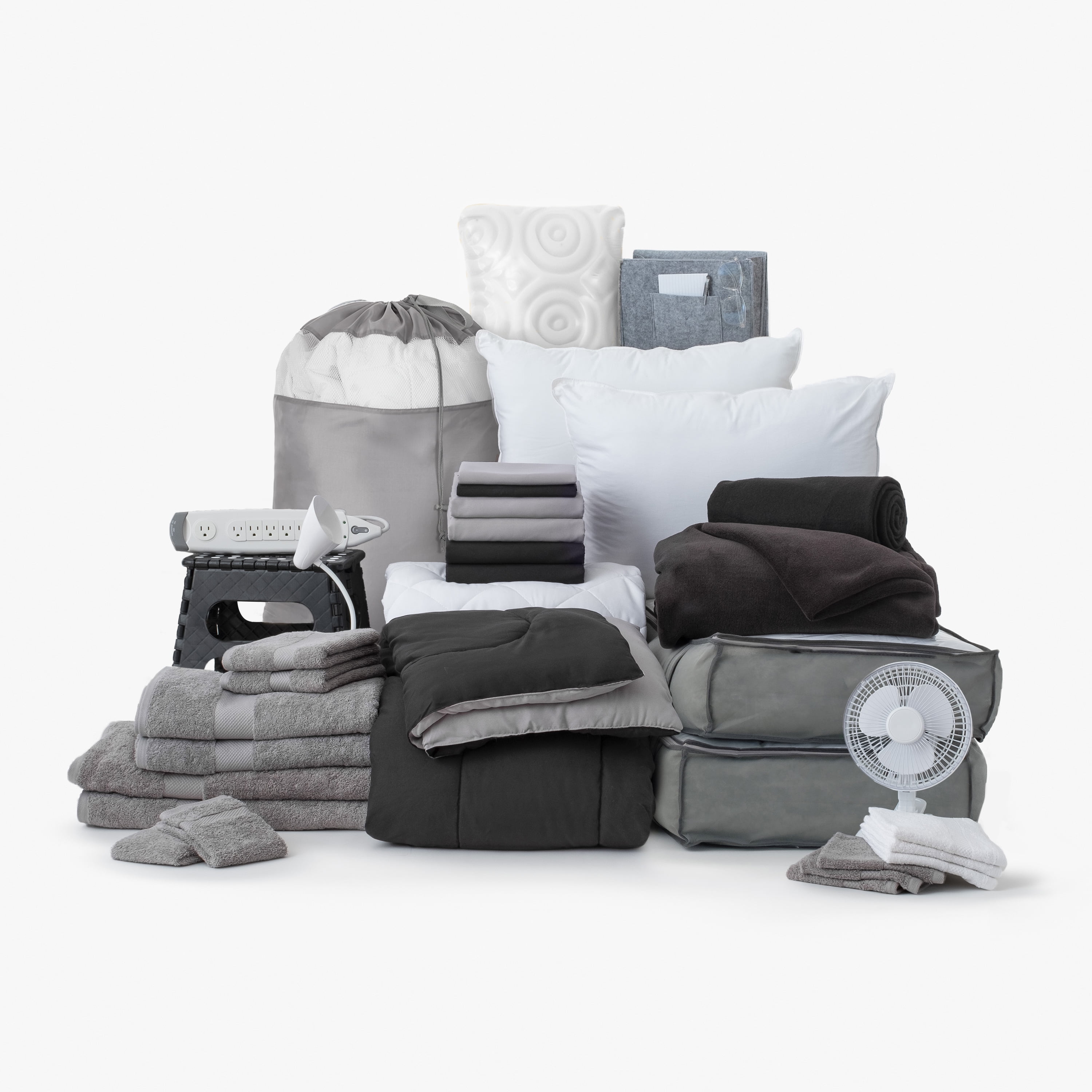 The Supreme Dorm Essentials Value Pack in Blake Black & Gray, 35-Piece ...
