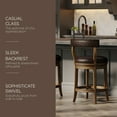 thumbnail image 2 of Maven Lane Alexander Counter Stool, Walnut Finish w/ Marksman Saddle Vegan Leather, 2 of 6
