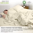 thumbnail image 4 of RUVANTI 100% Organic Cotton Sheets -Split King Sheet - 5 Piece Percale Weave Bedding, Crisp, Cooling & Breathable, Soft & Durable, 16" Deep Pocket, Hotel Quality Sábanas - Cloud Cream, 4 of 10