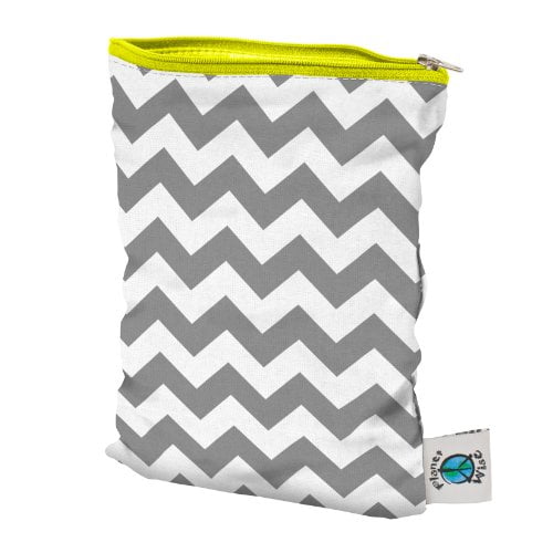 Planet Wise Wet Bag, Small, Gray Chevron Performance (Made in The USA)
