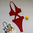 thumbnail image 3 of Cathalem Sheer Bikini Control Women's Swimsuits Swimwear Plus With Tummy One-Piece Bathing Suit Size Swimwears Mesh Bikini Underwear Red Medium, 3 of 4