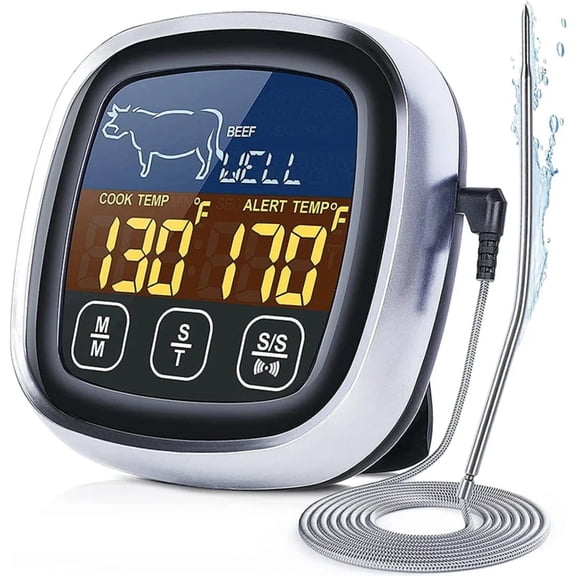 Meponn Residential LCD Waterproof Meat Food Thermometer
