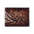 thumbnail image 1 of CTM®  Feather Tooled Leather Bifold Wallet (Men's), 1 of 4