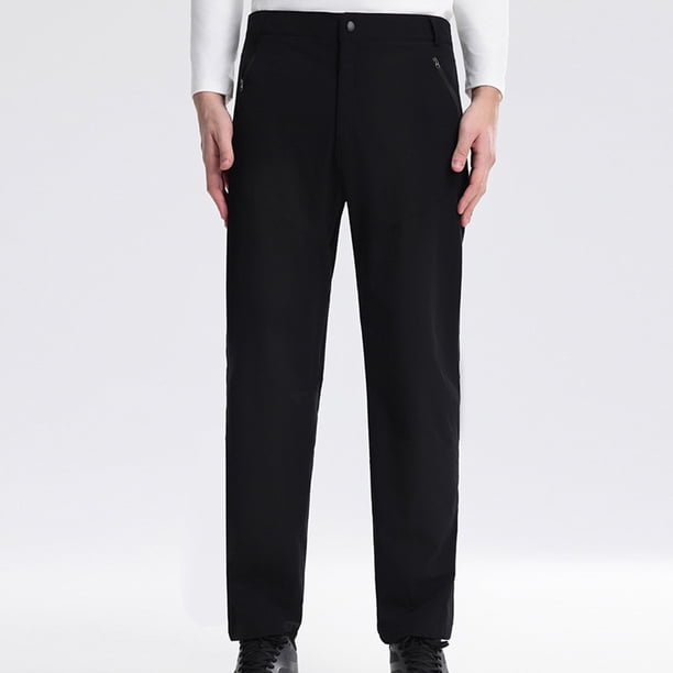 Pantalones largos para hombre, informales, transpirables, de exterior, de color sólido, con cremallera, bolsillo, pierna recta, deportivos, de poliéster.