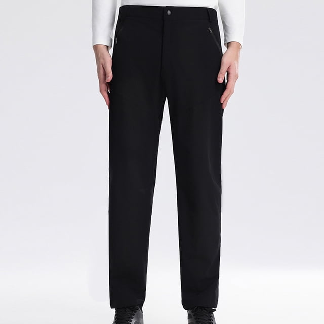 Pantalones largos para hombre, informales, transpirables, de exterior, de color sólido, con cremallera, bolsillo, pierna recta, deportivos, de poliéster.