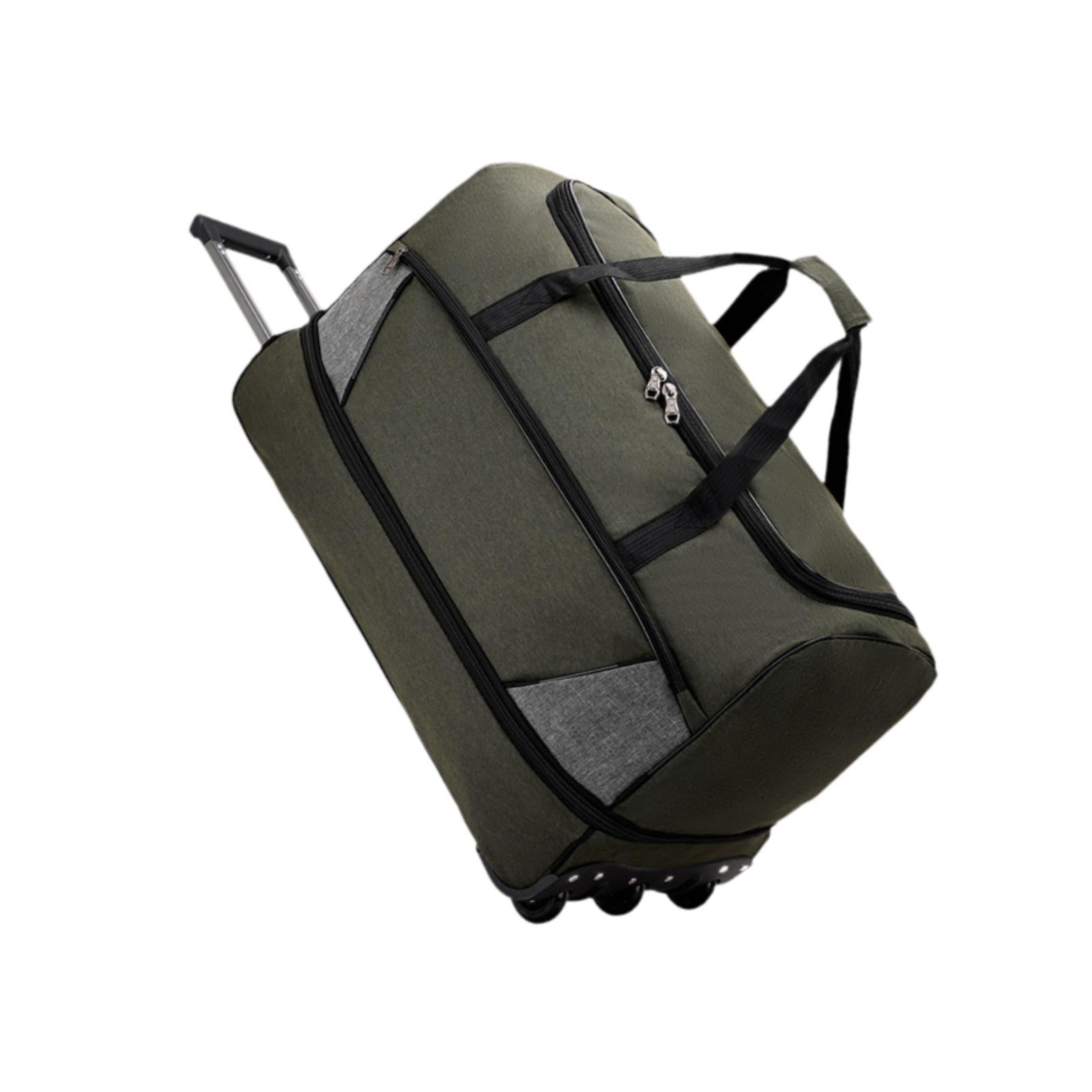 Wzmzjy Travel Duffel Bag with Wheels Portable Multifunctional for Weekend Getaway Green S