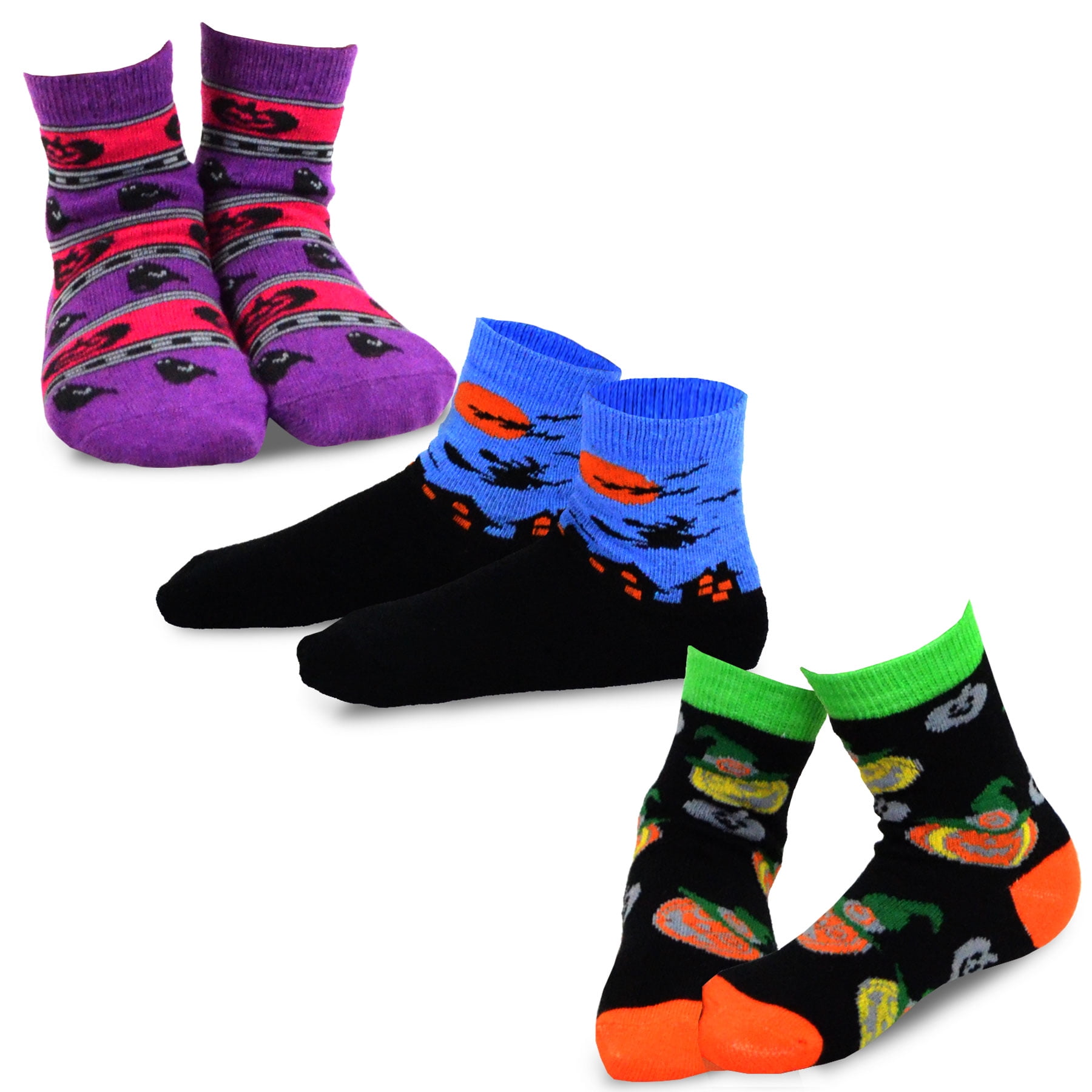 TeeHee Socks TeeHee Halloween Kids Cotton Fun Crew Socks 3Pair Pack