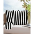 thumbnail image 6 of Pack of 2 Outdoor Pillow Covers, Black and White Stripe Waterproof Square Throw Pillowcase Cushion Decorative Pillow Covers for Couch Patio Tent, 18x18 in, 6 of 6