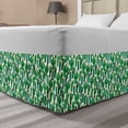 thumbnail image 1 of Exotic Bed Skirt, Vibrant Nature Themed Foliage Climate Desert Flourishing Illustration, Elastic Bedskirt Dust Ruffle Wrap Around for Bedding Decor, 4 Sizes, Forest Green and Red, by Ambesonne, 1 of 2