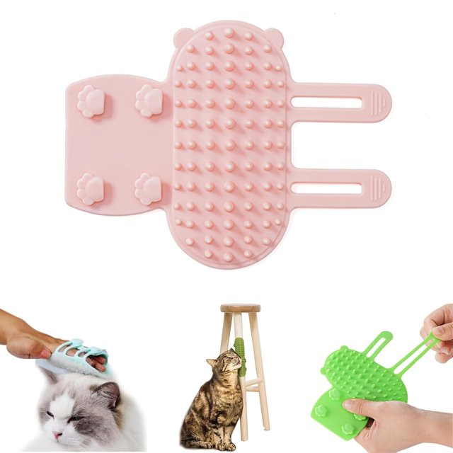 Cepillo antipicazón para mascotas, cepillo de masaje para perros y gatos, nuevo artefacto de silicona para hacer cosquillas a las mascotas con 63 dientes de peine de cabeza redonda, herramienta para l
