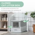 thumbnail image 3 of Glavbiku Foldable PP Enclosed Cat Litter Box with Scoop,Portable Pet Cat Litter House with Tray,Gray, 3 of 11