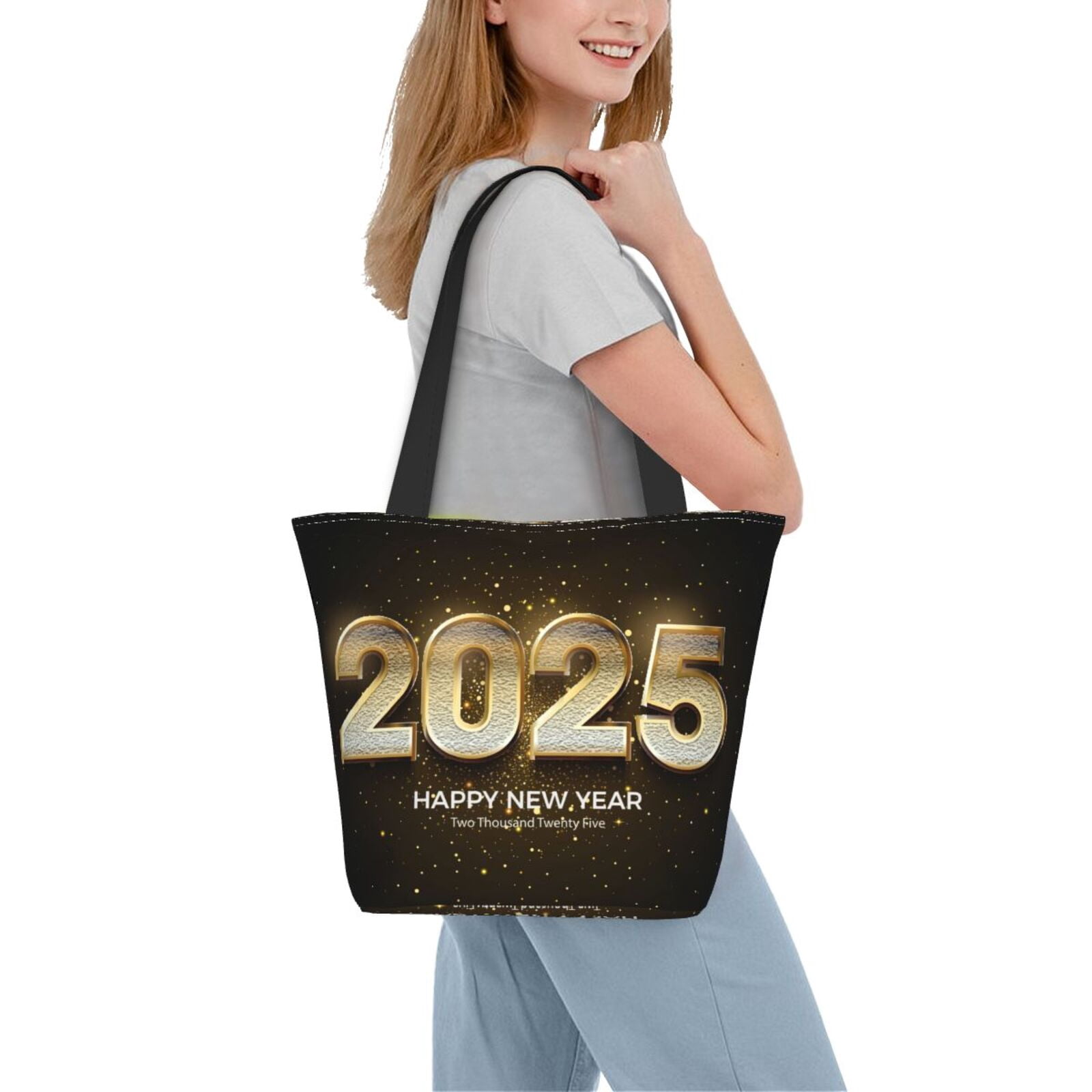 JUNZAN Happy New Year 2025 E for Shoulder Bag for Women,Tote Bag