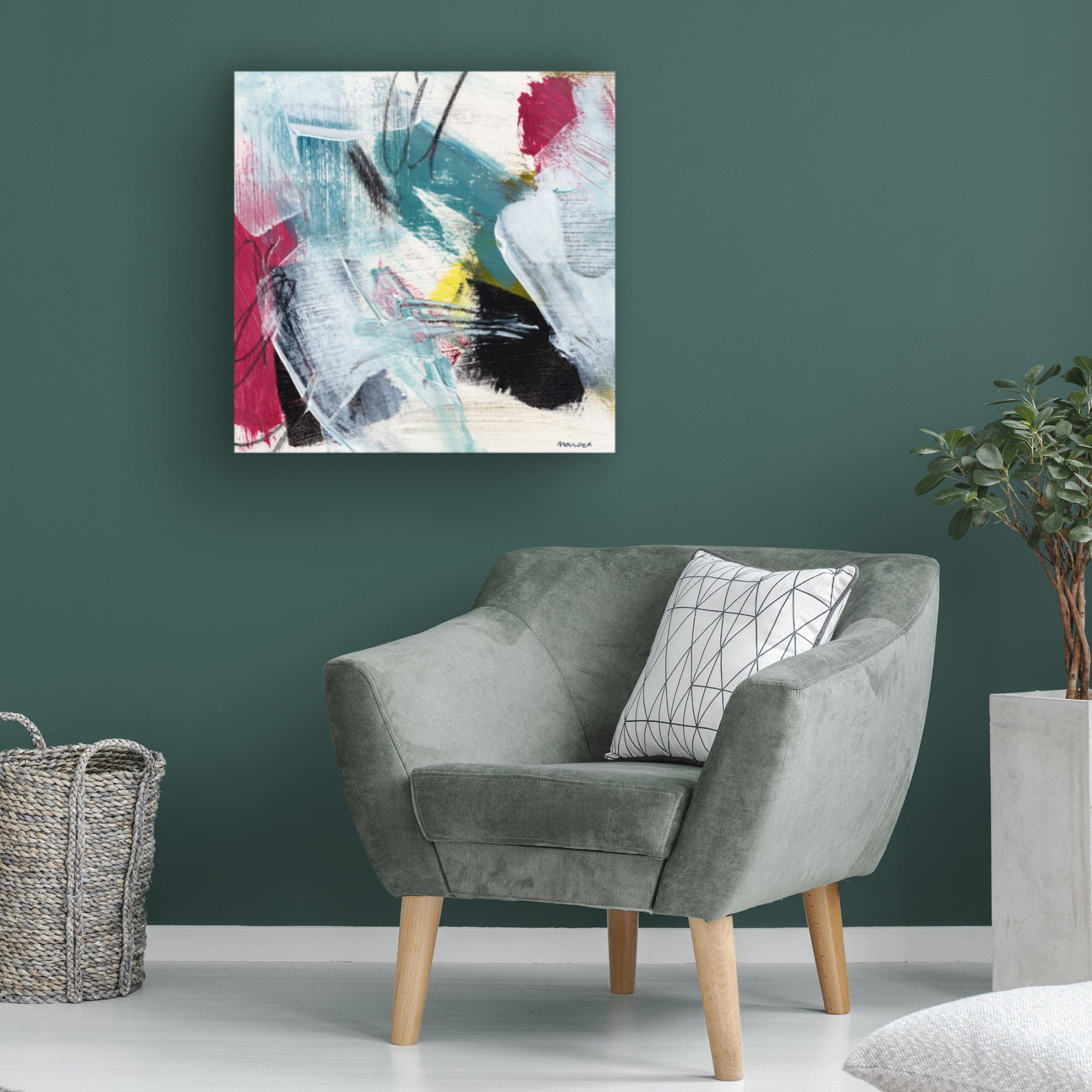 Canvas Wall Art - Kim Moulder 'Cast About' Wall Art for Living Room, Bedroom, or Office Décor by Trademark Fine Art - 35 x 35 Inches
