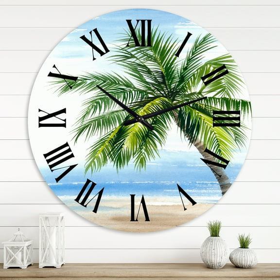 Designart 1 in Quartz Coastal Wall Clock