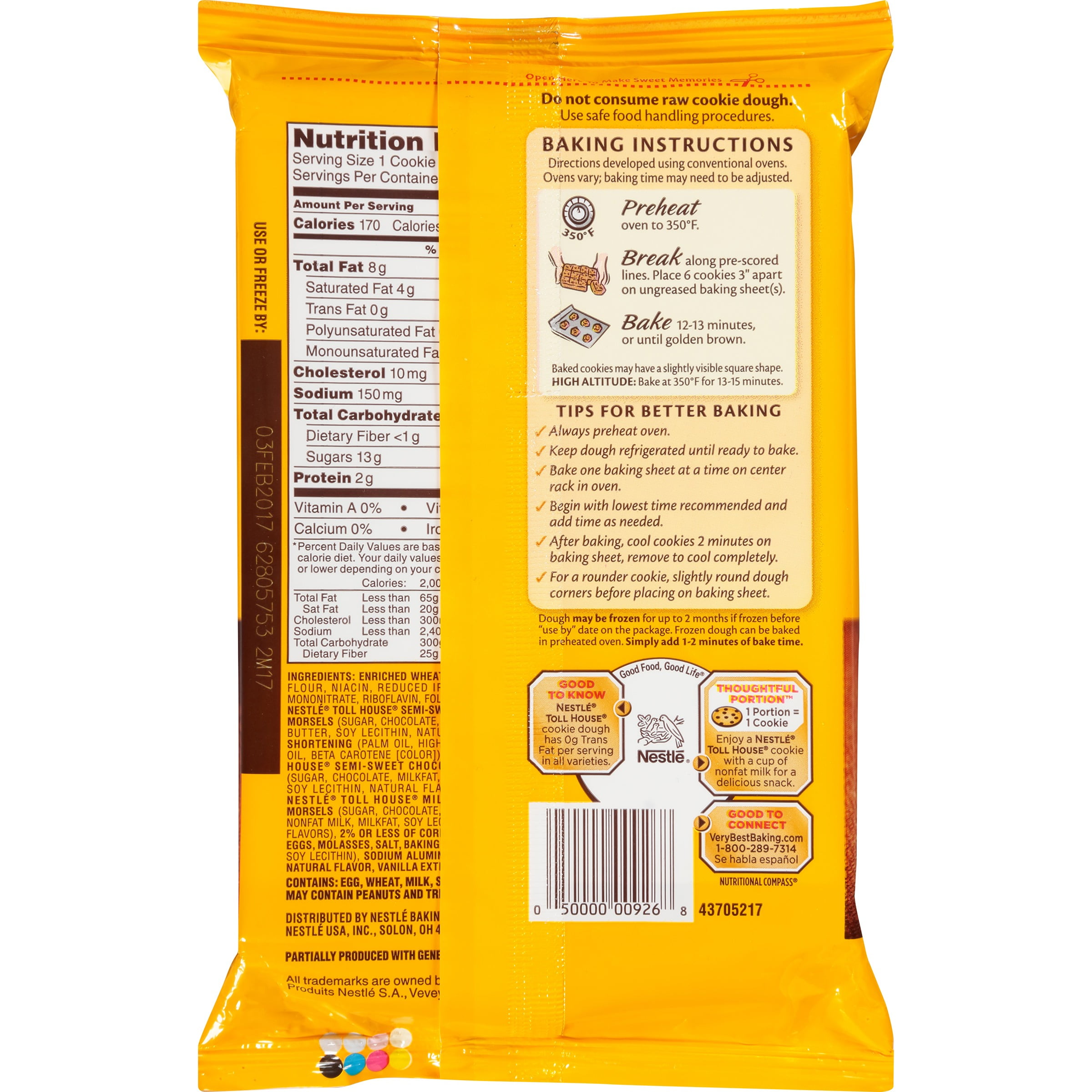 Nestle Toll House Chocolate Chip Nutrition Facts Bios Pics
